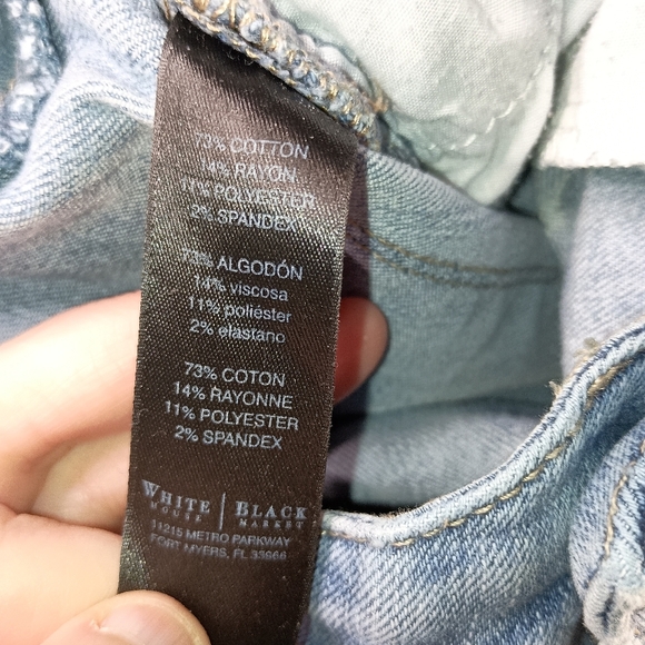 WHITE HOUSE BLACK MARKET Designer Light Blue distressed Grunge denim Jeans(#983) - Picture 3 of 6